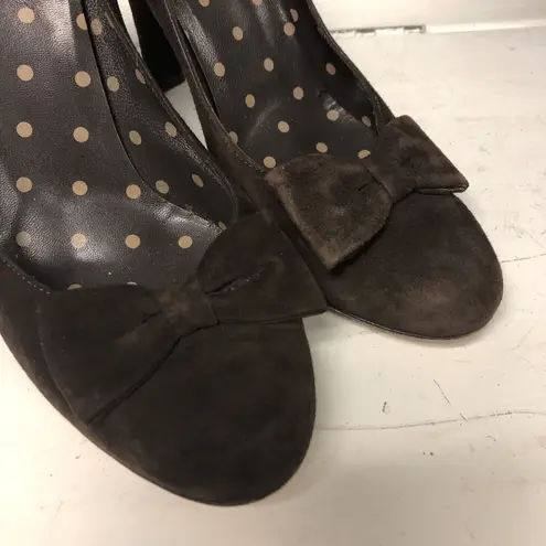 Moschino Cheap and Chic Womens Brown Suede Bow Accents Heels Shoes Bow US 8 / 39