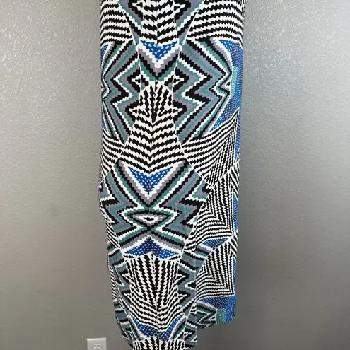 Mara Hoffman Womens Long Sleeve Ponte Shift Dress S Small Black White Blue Star