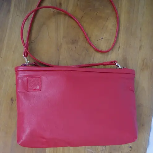 Amanda Smith Vintage Red Leather Crossbody-Shoulder Purse