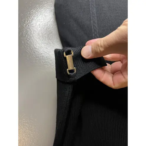 Premise Studio Sweater Womens Large Black Ribbed Knit Cowl Neck 3/4 Sleeve