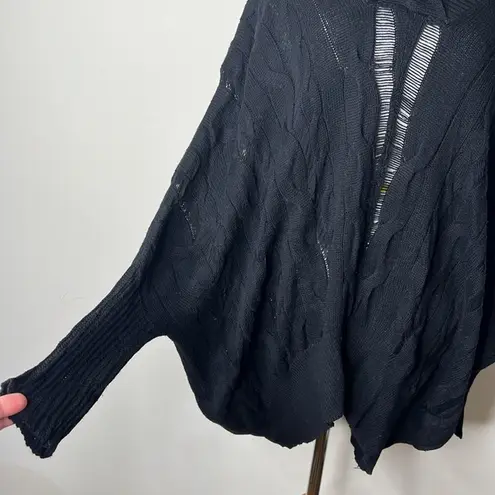 barney's new york Black Vintage Open Neck Sweater