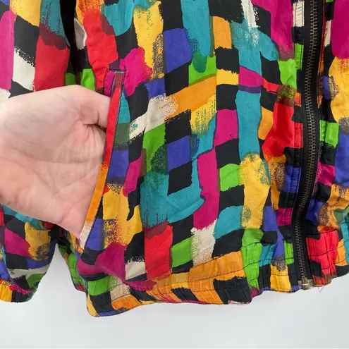 VINTAGE EVR Rousso Apparel 100% Silk Bomber Windbreaker Jacket 90s Y2K Large Size undefined