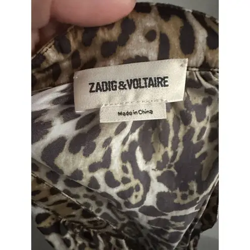 Zadig & Voltaire Animal Print Blouse Top Size Medium