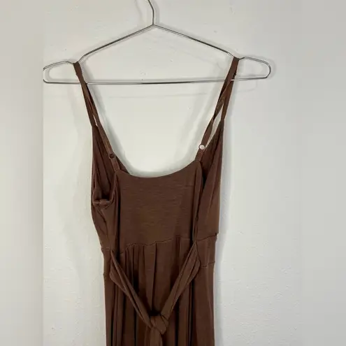 Edge Brown Spaghetti Strap Empire Waist Midi Dress Size Small Casual Chic
