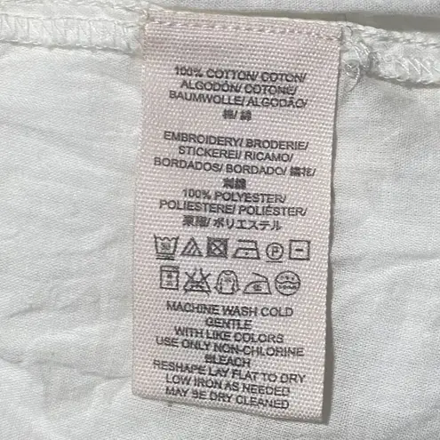 Free People  Strapless Embroidered Cotton Dress in White Size XS