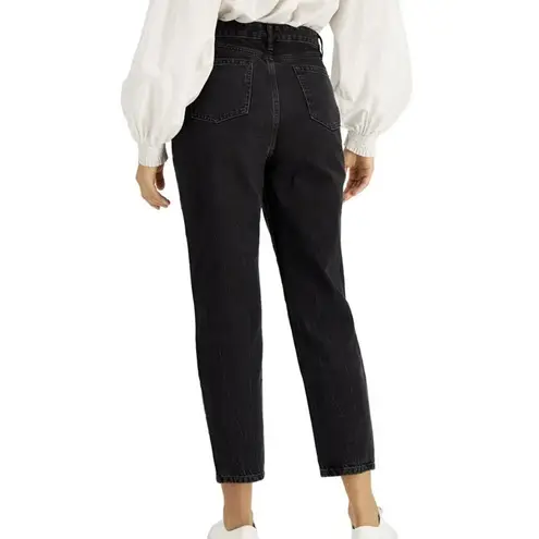 INC Vintage Wash Faded Black High Rise Button-Fly Mom Jeans Size 10/30