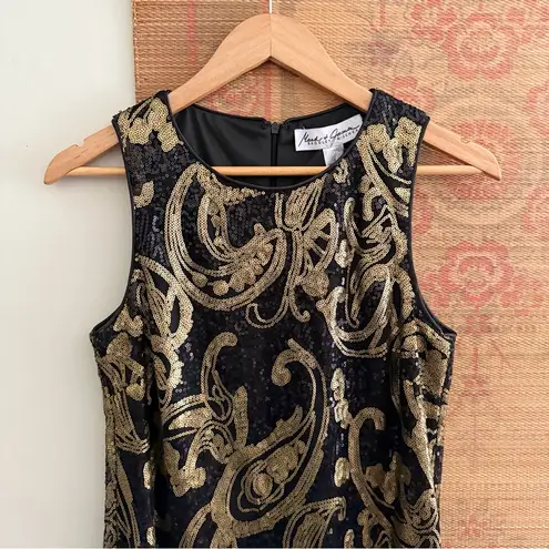 Badgley Mischka Sequin Paisley Cocktail Dress