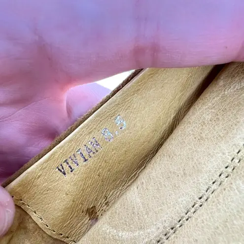 Chocolat Blu Vivian Yellow Suede Ballet Flats Floral Accent Size 8.5