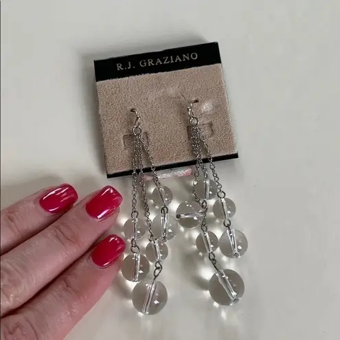 R.J. Graziano Silver Dangle Bauble Earrings