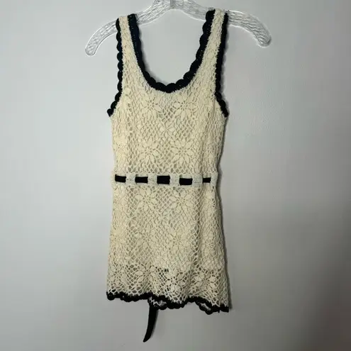 Y2K J J basic crochet tunic top/ mini dress size small
