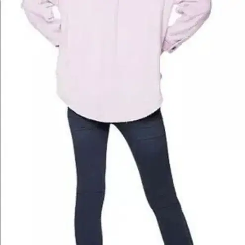 ✨BLACK TAPE Fuzzy Elbow Patch Shacket Shirt Sz Medium Jacket Soft Lilac✨ Purple