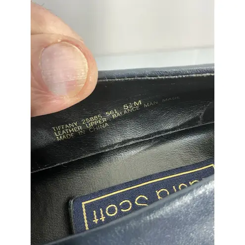 Laura Scott Womans Tiffany 5.5 M Blue Leather Slip On Heel Loafers NWOT