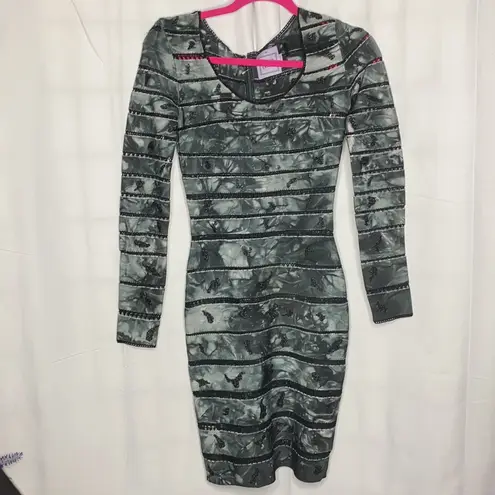 Herve Leger Grey Tie-Dye Bandage Dress Sz …