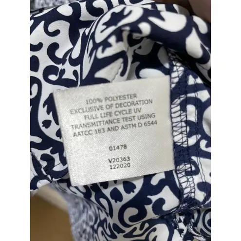 Coolibar Sun Protection Shirt Dress UPF 50+ Long Sleeve Navy White Pattern M Blue Size M