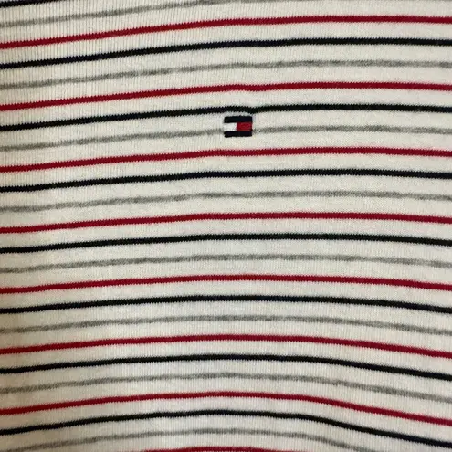 Tommy Hilfiger  Womens Short Sleeve Scoop Neck Shirt, Red White Blue Stripes, Med