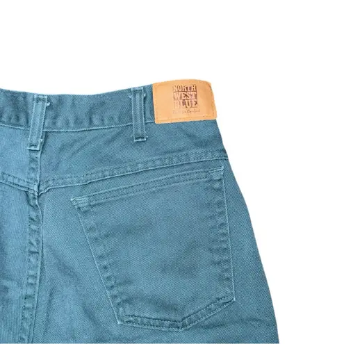 Vintage North West Blue Teal Blue Denim Jean Shorts High Waisted 90s Women’s 30