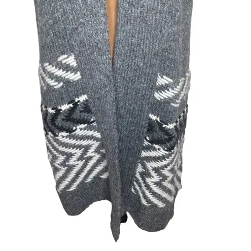 White + Warren soft alpaca jacquard longline patterned vest size XS Gray