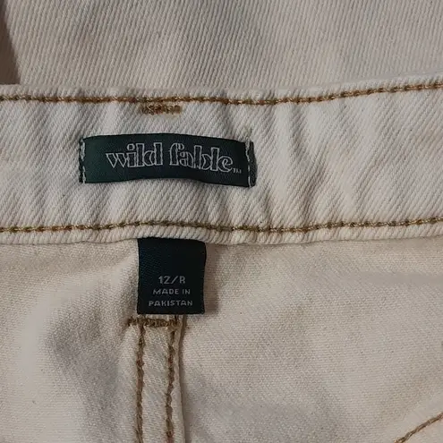 Wild Fable  Shorts Women's Size 12 Beige High Waist Cuffed Casual Summer Denim