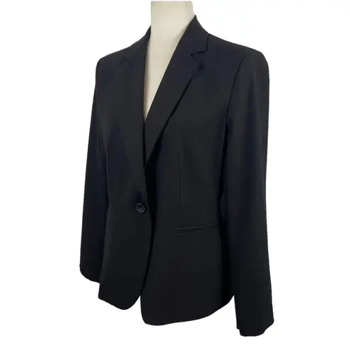 ZARA  Single Breasted Black Long Classic Fit Blazer Jacket Shoulder Pads Size 10