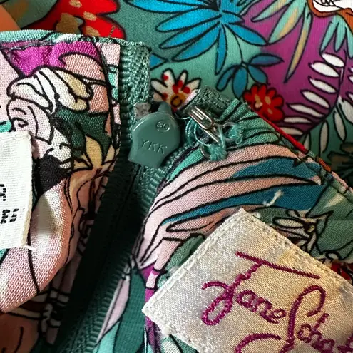 Vintage Jane Schaffhasen Belle France Midi Dress 90s Horse Derby Dog British Green Size 8