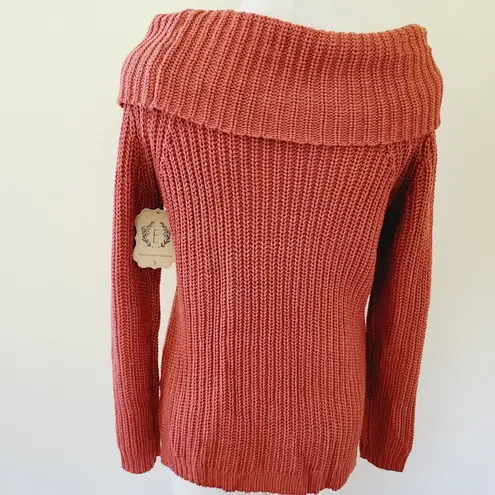 FAVLUX  rust off shoulder hip length sweater size small