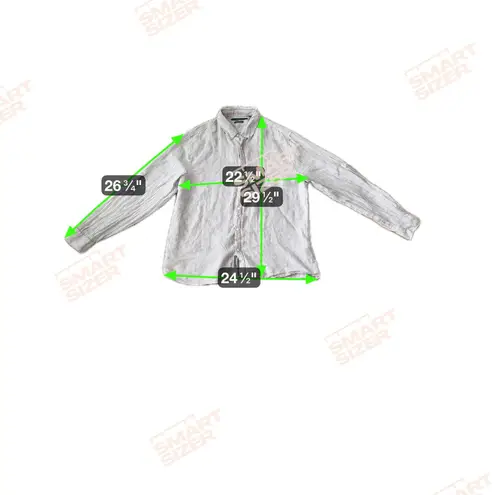 Perry Ellis Men's Striped Linen Button Down Shirt XL