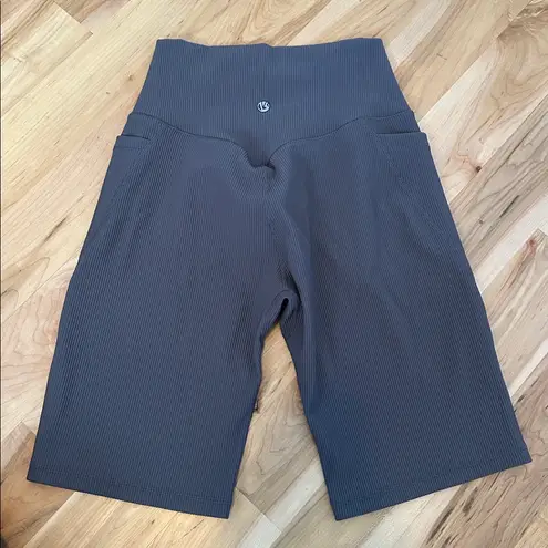 BuffBunny Collection Ribbed Biker Shorts Grey Medium Gray