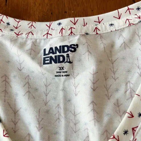 Lands' End  Ivory Arrow Print Long Sleeved Casual Pull On Top