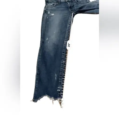 Moussy Vintage Glendele Skinny Leg Distressed Raw Hem Jeans Sz 27 Blue