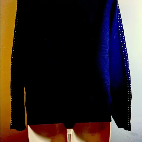 T Tahari Black Sweater with Studded Sleeves Polyester Blend See Measurements