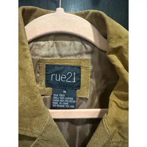 Y2K Genuine Suede Double Breasted Rue21 Jacket Tan M Boho Chic French Girl Brown Size M
