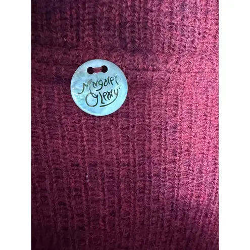 margaret o'leary Hooded Cashmere Wrap Sweater Sz XS Red Fairytale Cozy