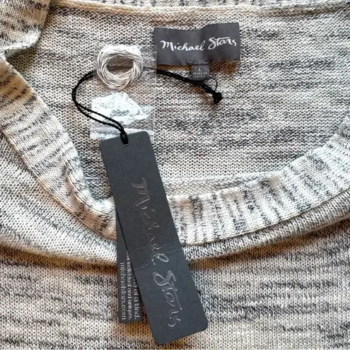 Michael Stars Black Marbled One-Shoulder Tunic Sweater - Size L - Linen Blend