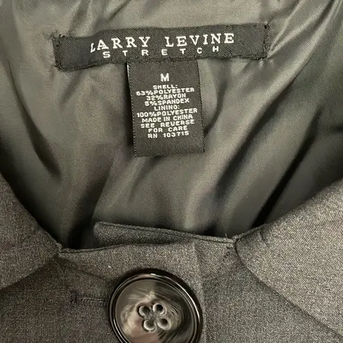 Larry Levine Stretch Gray 3/4 Sleeve Button Front Blazer Size Medium
