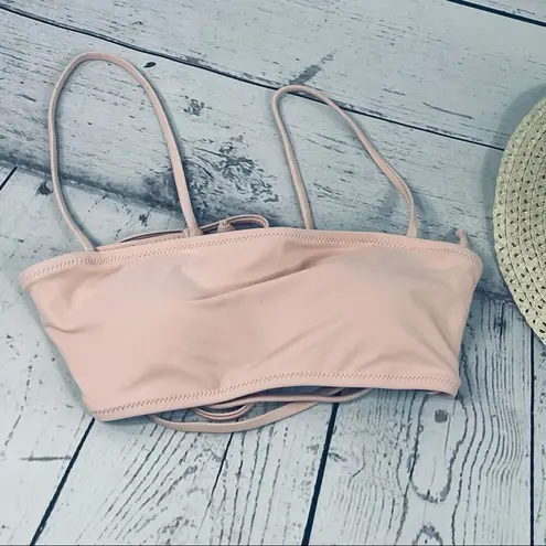 None Strappy Bandeau Bikini w/ Brazilian Bottoms Padded