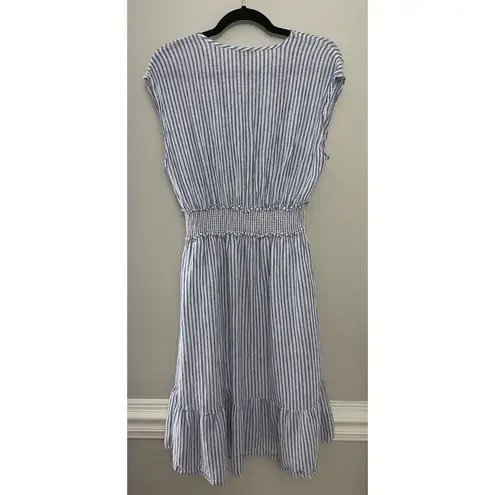 Rails NWOT  Ashlyn Smocked Coastal Minimalist Pocket Linen Blend Dress Medium