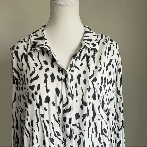 Rails Rocsi Shirt Ivory Cheetah REVOLVE Button Down Size XL Long Sleeve