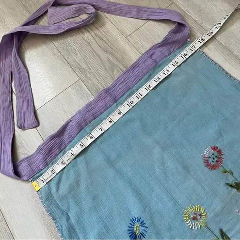 Edge Vintage Floral Apron Skirt embroidered womens Pink Blue (one size) cottage folk