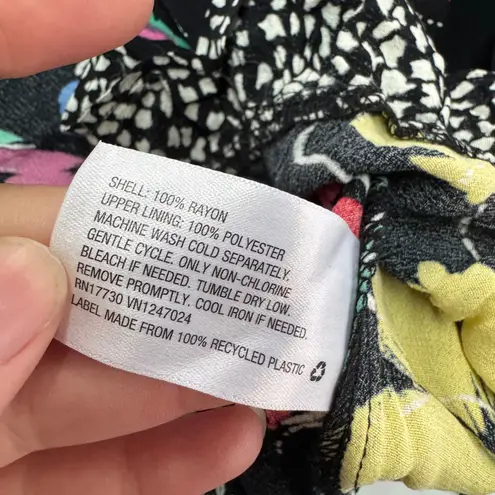 RIXO Dress Womens Size 0 Black Floral Print Flutter Sleeve Maxi Off Shoulder