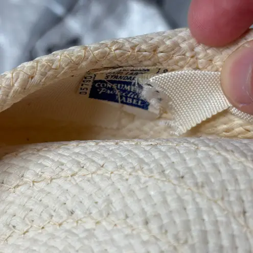 Vintage Carpi Knitting Mills Straw Pillbox Hat Beige MCM VTG 50s Style Cap Retro Tan