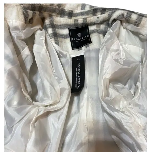 Bagatelle Cropped Blazer Cream, Gray and Beige Women’s Size Medium Single Button