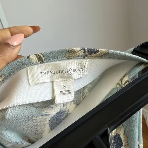 Treasure & Bond sz S Blue Floral milkmaid cottagecore Maxi Skirt