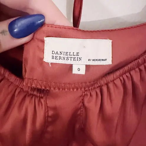 We Wore What x Danielle Bernstein Puff Sleeve Roses & Daisies Mini Dress Red