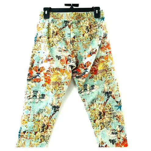 Soft Surroundings Have To Have Blue Corduba Printed Ankle Legging Size Small