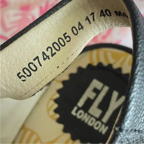 Fly London Yifa Lace Up Sling Back Sandal Wedges in Black Size 40 US 9-9.5