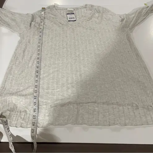 Mote Marled Oatmeal Long Sleeve V Neck Pullover Asymmetrical Blouse Size XXL Gray