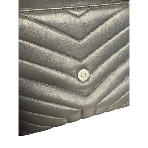 Saint Laurent Medium Loulou Quilted Leather Bag in Storm w/Silver Hardware