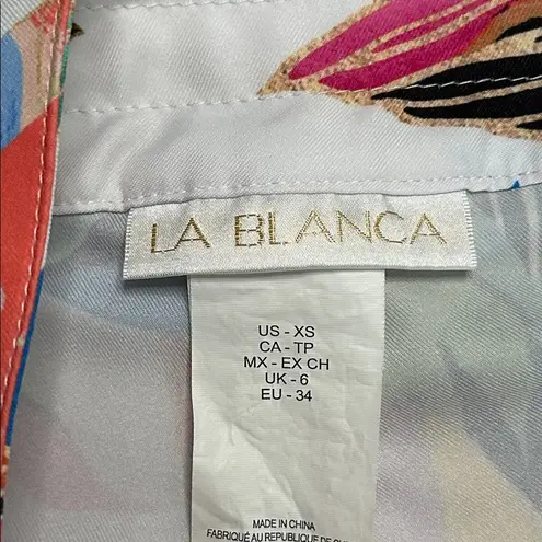 La Blanca Paradise Print High Rise 3” Swim Board Shorts White Pink Size XS