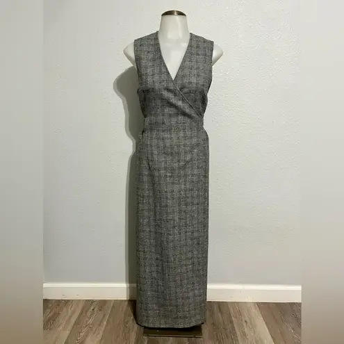 Ganni Prince of Wales Checked Twill Wrap Dress Size 34