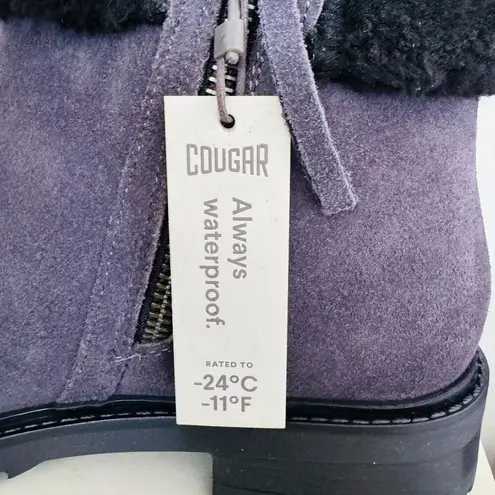Cougar Kendal Faux Fur Waterproof Leather Snow Bootie Grey Black Size 8 NWT Gray